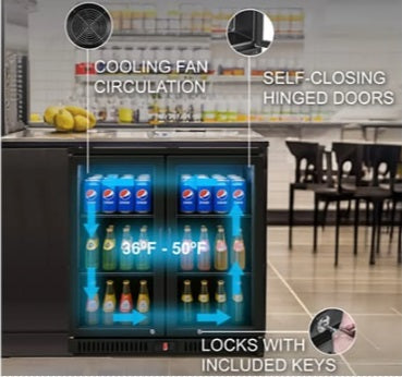 Vitlife Two Hinge Door Backbar Cooler - VBBD238H