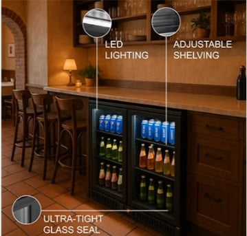 Vitlife Two Hinge Door Backbar Cooler - VBBD238H