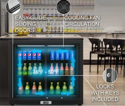 Vitlife Two Sliding Door Backbar Cooler - VBBD238S