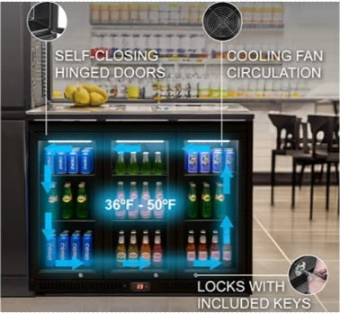 Vitlife Three Hinge Door Backbar Cooler - VBBT338H