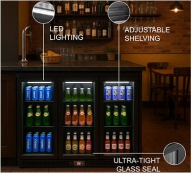 Vitlife Three Hinge Door Backbar Cooler - VBBT338H