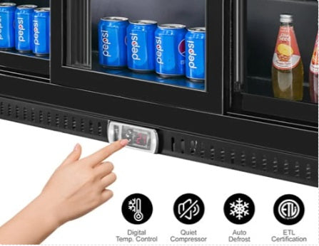 Vitlife Three Sliding Door Backbar Cooler - VBBT338S