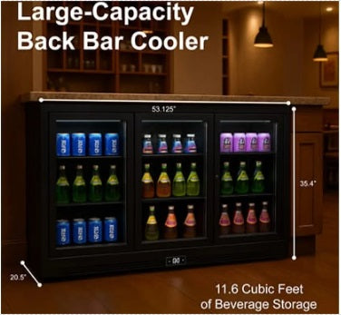 Vitlife Three Sliding Door Backbar Cooler - VBBT338S