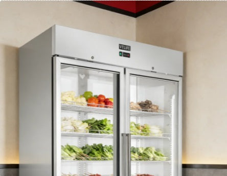 Vitlife Bottom Mounted Glass Double Door Refrigerator - VRB54RG