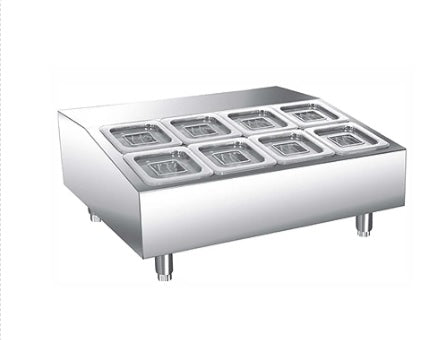 Vitlife Refrigerated Topping Unit - Eight GIN 1/6 Pans - VRTR8