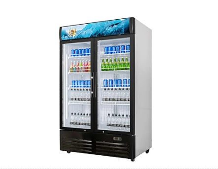 Vitlife Merchandising Swing Glass Door Refrigerator with Canopy - Double Doors - VSC1088VCW
