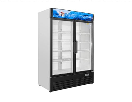 Vitlife Merchandising Swing Glass Door Refrigerator with Canopy - Double Doors - VSC1088VCW