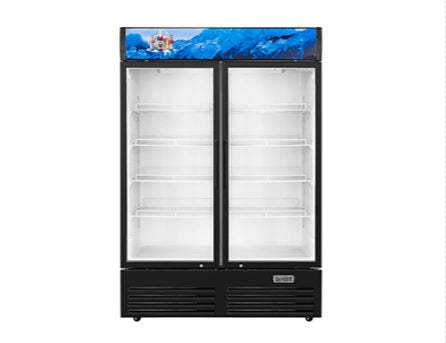 Vitlife Merchandising Swing Glass Door Refrigerator with Canopy - Double Doors - VSC1088VCW