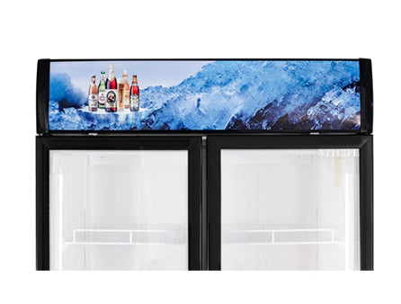 Vitlife Merchandising Swing Glass Door Refrigerator with Canopy - Double Doors - VSC1088VCW