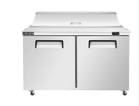 Vitlife Sandwich/Salad Prep Table - Two Door Standard Top - VSP48