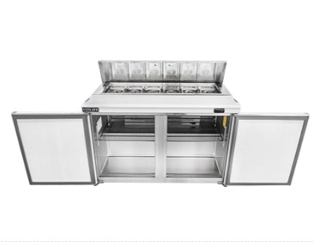 Vitlife Sandwich/Salad Prep Table - Two Door Standard Top - VSP48