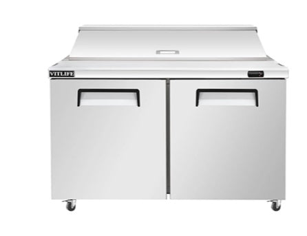 Vitlife Sandwich/Salad Prep Table - Two Door Standard Top - VSP60