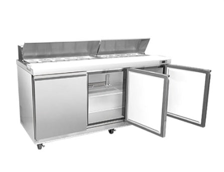 Vitlife Sandwich/Salad Prep Table - Three Door Standard Top - VSP72