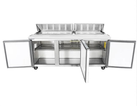 Vitlife Sandwich/Salad Prep Table - Three Door Standard Top - VSP72
